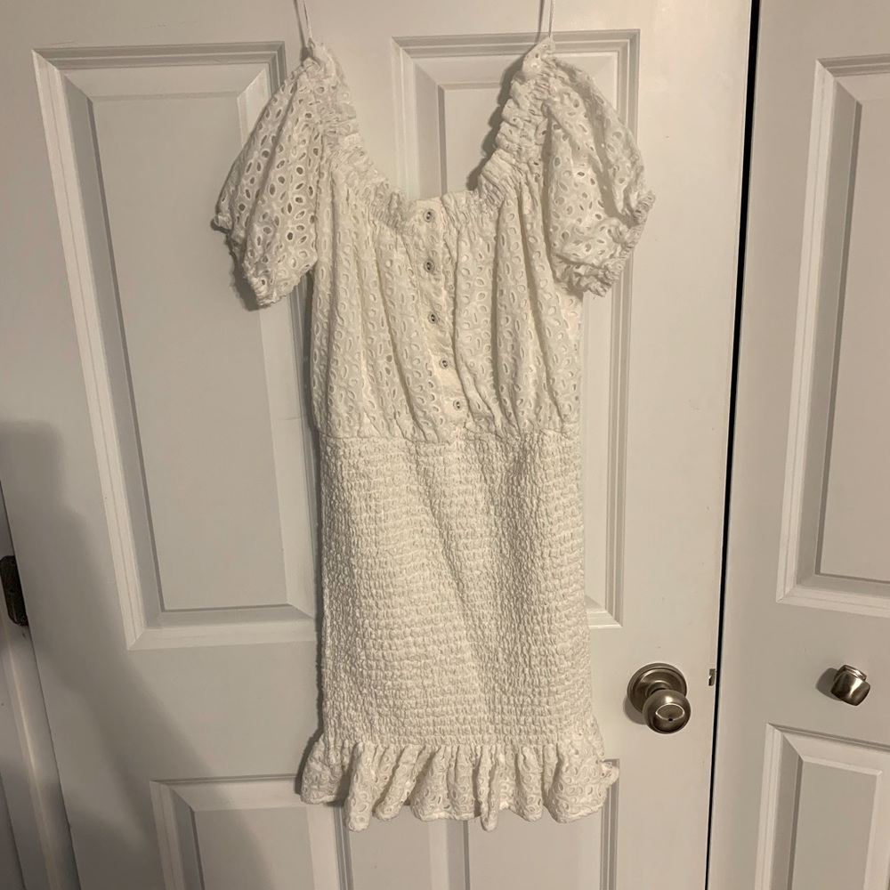 ASTR eyelet mini dress